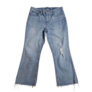 J. Crew Women's Billie Demi Boot Crop Re-Imagined Jeans Distressed Light Wash 30